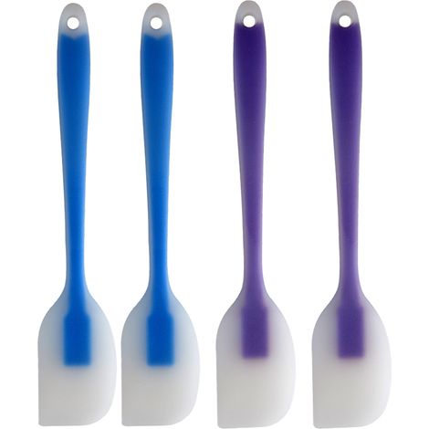 Spatules en silicone, pour la cuisson antiadhésive, lot de 4 raclettes en silicone (1/5)