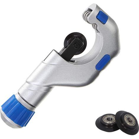 Tube de roulement coupe-tubes 1/4-2", robuste en acier inoxydable en cuivre PVC Cutter avec 2pcs porte-tubes lames de coupe (5-50mm) (1/5)