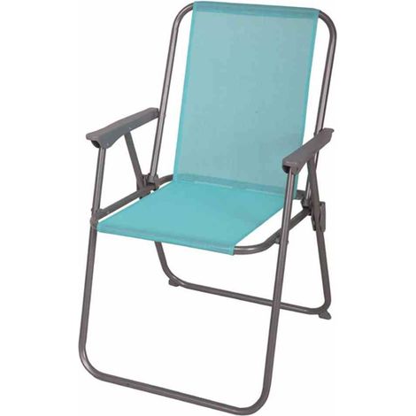 Piccolo Campingstuhl grau, Flche Textilbezug hellblau (1/2)