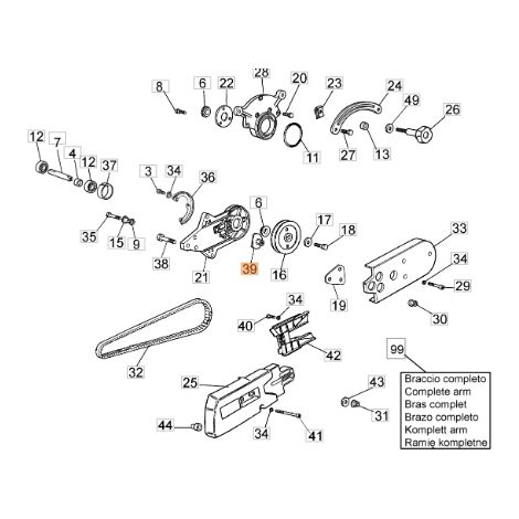 Tendicinghia troncatore modelli 962TTA 963TTA ORIGINALE EMAK 52010036