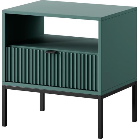 Comodino: 1 cassetto, labrador, Nero, 54 x 56 x 39 cm, maniglie nere (1/5)