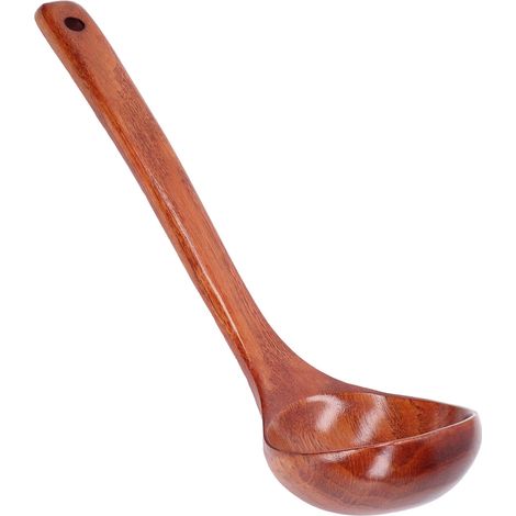 Cuillère En Bois - Acacia Naturel - Long Manche - Pour Soupe Pâte Sauce - Cuisine Maison Et Restaurant - Lot De 1 (1/5)