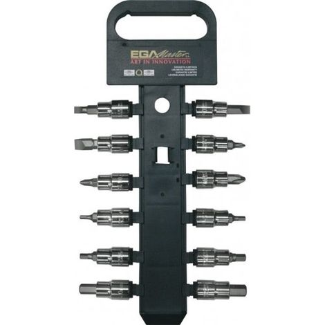 JUEGO DE 8 PUNTAS CON VASO HEXAGONALES 1/2" DE 7/32" A 3/4" - EGA MASTER