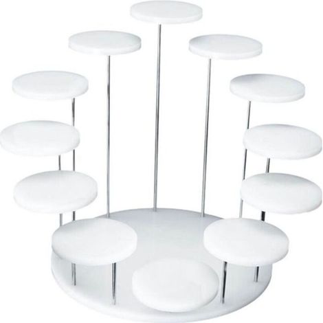Support à gâteau rond Support à cupcake Support à desserts Présentoir à desserts Plateau de service pour les Blanc L (1/4)