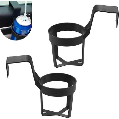 Portabicchieri per auto in 2 pezzi, multifunzionale, impermeabile, con staffa di sospensione per bicchieri d'acqua, telefoni, chiavi, gancio per bevande, finestrino, corrimano, nero (1/5)