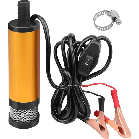 Pompe Carburant 12V Pompe à Huile, Pompe Carburant avec Clip Huile Diesel Huile de Chauffage Pompe Submersible Eau Transfert de Carburant Allume-Cigare avec Filtre Amovible (1/5)