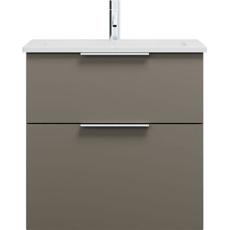 burgbad Eqio lavabo mineral de fundición con mueble bajo para