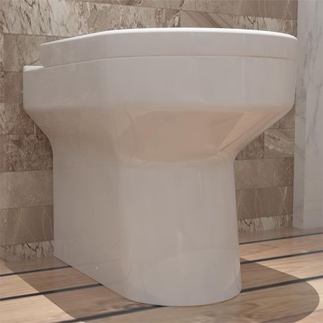 Acezanble Bathroom BTW Modern Round Ceramic Toilet Pan & Soft Close Seat WC (1/5)
