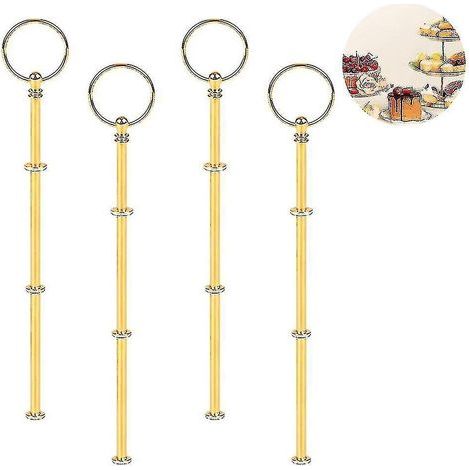 Set mit 4 Zubehörteilen für eine 3-stöckige Etagere, goldene 3-stöckige Etagere (1/3)