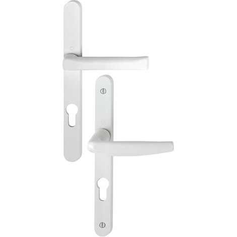 Hoppe – Ensemble de porte-fenêtre plaque étroite Atlanta – Saillie réduite 195mm – Blanc 9016 – Clé i Entr.70 C.7 – épaisseur 78/87mm – 3309311 - 300LMSGL