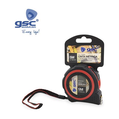 Ruban à mesurer en caoutchouc + aimant + 1 bouton d'arrêt 19mm-5M GSC 002100896