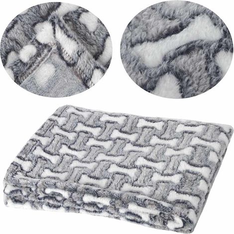 Welsti Hundedecke mit weißen und grauen Würfeln L 100x70