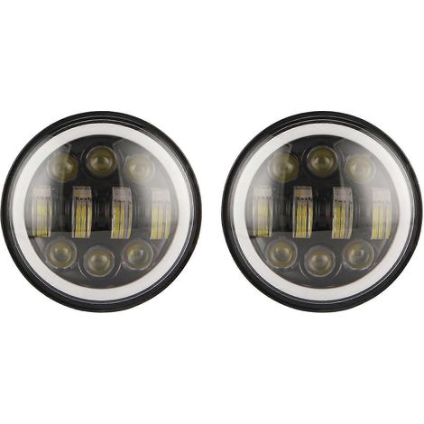 Phare de moto rond à LED de projection 5,75 pouces, 80 W, 2 fois plus lumineux, noir (1/5)