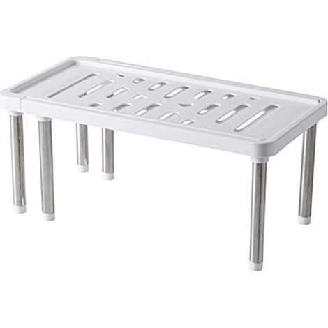 Etagère Rétractable - 34,8 à 61 cm - Pour Cuisine Évier Salle De Bain Salon Armoire - Blanc - 1 Pièce (1/5)