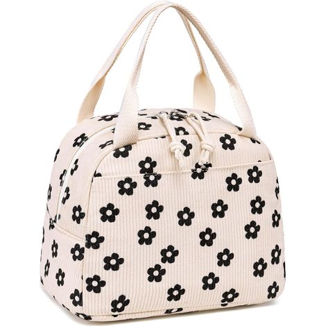 Boîte à lunch isotherme pour femme, sac à lunch fourre-tout en velours côtelé, étui isotherme étanche pour voyage, travail et pique-nique (1/5)