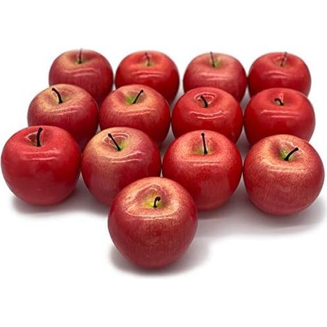 Fruits Artificiels - Pommes Décoratives en Plastique - Hauteur 7,5 cm - Diamètre 8 cm - Usage Intérieur et Commercial - Lot de 13 Pièces (1/5)
