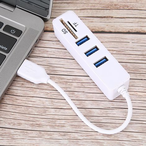 Hub USB 2.0 7-en-1 avec Ports USB, Lecteur de Cartes SD et Micro SD, Adaptateur Compact Haute Vitesse (1/5)