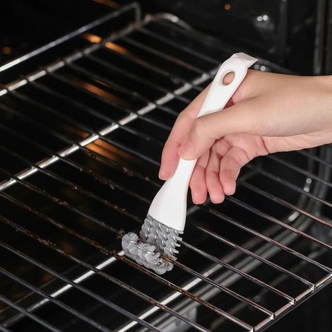 Brosse de nettoyage multifonctionnelle blanche pour barbecue, cuisinière, évier et coins difficiles d'accès (1/5)