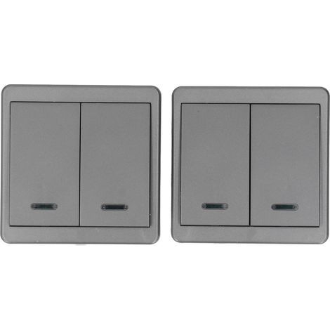 Interrupteur double à télécommande sans fil IP66, commande intelligente, bouton-poussoir, 1000 W, 170-240 V. (1/5)