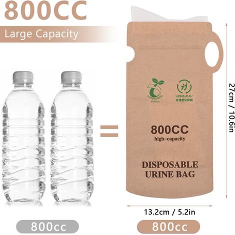 Sacs urinoirs jetables d'urgence, 10 pièces, sac à vomissement de voiture 800cc, pipi de Camping, Urine unisexe pour voyage, embouteillage (1/5)
