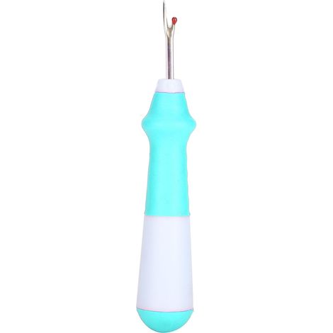 Découseur de couture en acier inoxydable bicolore, outil pratique pour ouvrir et retirer les fils, vert clair (1/5)