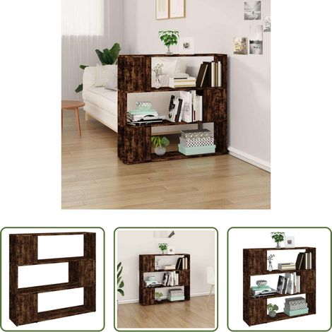 vidaXL Holzregal - Bücherregal/Raumteiler Räuchereiche 100x24x94 cm (1/5)