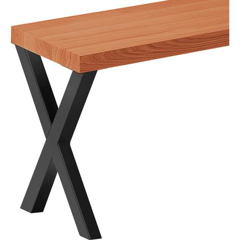 LAMO Manufaktur Sitzbank Esszimmer Holzbank 30x80x47cm, Möbelfüße Design Schwarz / Dunkel