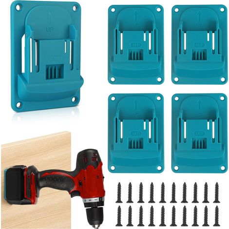 Support Outils Mural, 5 PCS Support Mural pour Outils 18V Porte-Outils Mural avec Support Perceuse et Support Batterie pour Perceuse Visseuse Organisateur Mural pour Atelier (1/5)