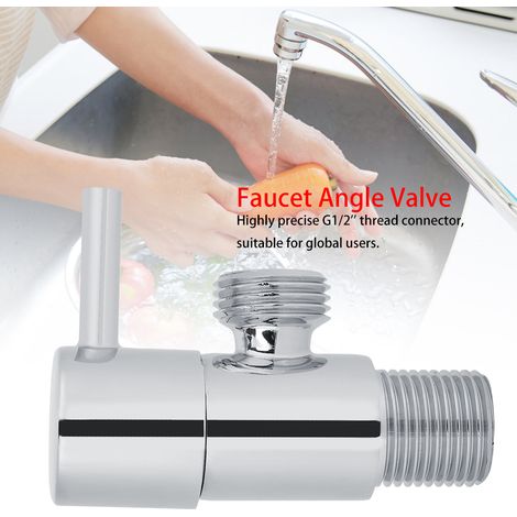Robinet d'angle pour robinet de salle de bain, en laiton chromé (1/5)