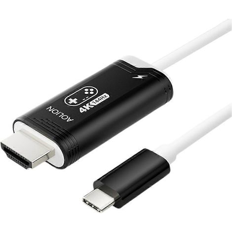 Aolion 4K 144Hz USB-C auf HD-Kabel für Nintendo Switch 2, Highspeed-TV und Laptop, Gaming-Zubehör, Schwarz (1/5)