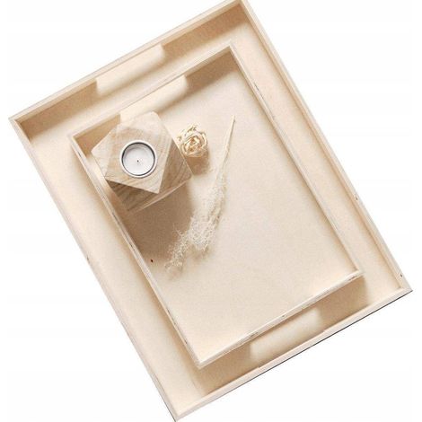 Today Simplicity set di due vassoi in legno 35x45 e 35x25 cm