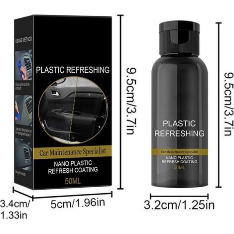 2 pièces de 50 ml de peinture de réparation en plastique pour voiture Moyen Propre Intérieur Proofing (noir,)ANTI-FUM PEINTURE AUTO (1/4)