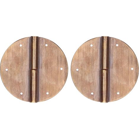 2 juegos de bisagras redondas de latón, accesorio de herraje para bisagras de muebles chinos antiguos, 66 cm, bronce. (1/5)