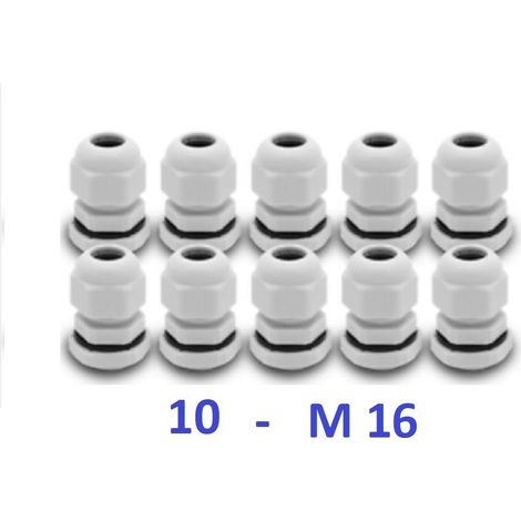 Presse étoupe M 16 en Polyamide avec contre écrou et joint Lot de 10 pièces
