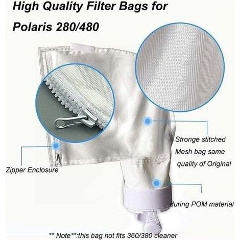 Lot de 3 Sacs Poussière Nylon avec Fermeture Éclair pour Aspirateur Robot Polaris 280/480 - Accessoires de Rechange K13 K16 (1/3)