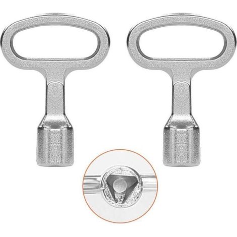 2pcs Clé Triangle Poubelle Clef Triangle,Clé de compteur triangulaire en métal argenté pour compteur électrique à gaz,eau,armoire (1/4)