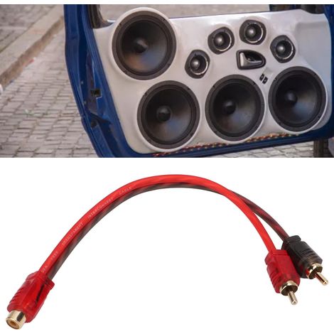 RCA-Audiokabel für Autolautsprecher (eine Buchse und zwei Stecker) (Verkauf im Viererpack) (1/5)