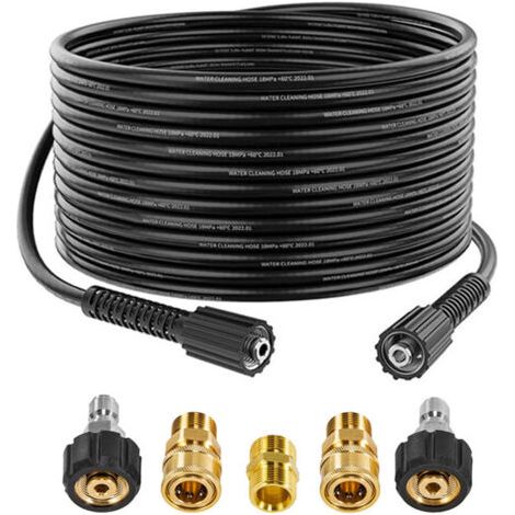 royaluxe-– Tuyau d'extension pour nettoyeur haute pression 10m – Flexible M22 femelle – Pression 2000 PSI – Compatible Karcher M22-14 (1/5)