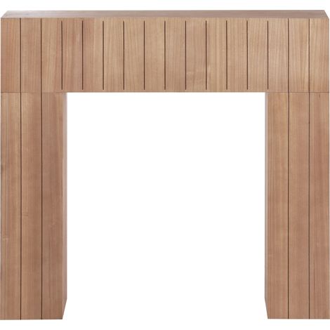 Marco para chimenea de imitación MDF decoración sala de estar madera clara Bunbury