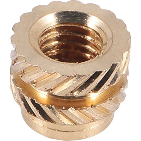 100 pezzi M3 zigrinato filettato in ottone resistente al calore inserto dado incassato, M3X5X4, per stampante 3D 2.4 ecc. (1/4)