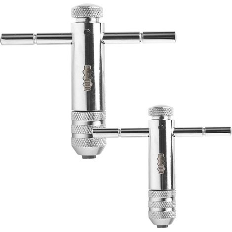 2 Pièces Clé à Tarauder de T Clé à Taraud Réglable Réglable Porte Taraud à Cliquet pour Tarauds Métriques M3-M8/M5-M12 (1/5)