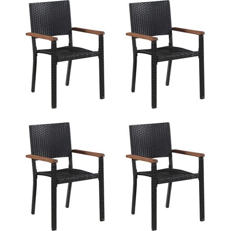 Maison Exclusive - Set Mobili da Pranzo per Giardino 5 pz Nero