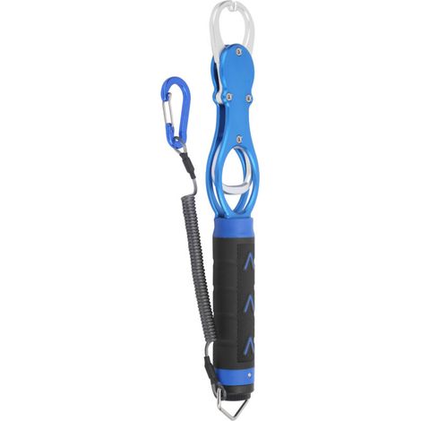 Pince à lèvres de pesée pour poissons en alliage d'aluminium portable - Outil de contrôle avec balance Bleu
