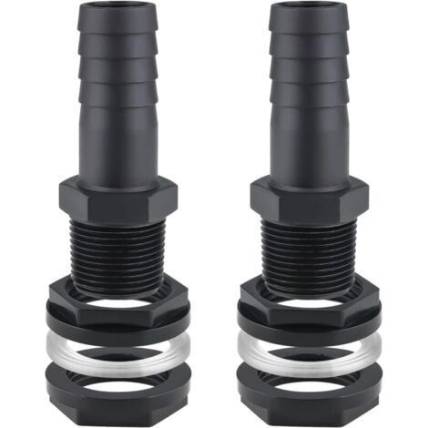 2PCS Trop Plein Cuve, 25mm Passe Paroi Cuve raccord Male Leakproof Hose pour Citernes Raccord Rcuprateur eau de Pluie de Pluie Passages Mit Joints (1/5)