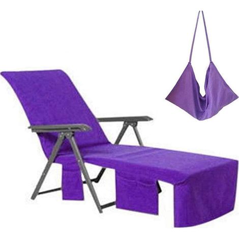 Housse De Chaise Longue - Microfibre 215 X 75 Cm - Pour Plage Piscine Terrasse - 1 Pièce (1/5)