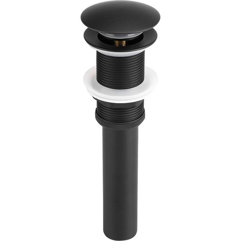 Bouchon de vidange à clapet en laiton massif noir pour lavabo de cuisine ou salle de bain (1/5)