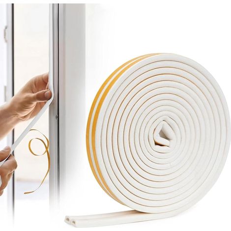 Window Seal, D-Profile Seal Strip, Noise and Cold Solation Seal, Anti-Slip, Anti-Cold, Anti-Shock Rubber Strip (9 mm Wide x 6 mm High), 6 m Length (1/5)