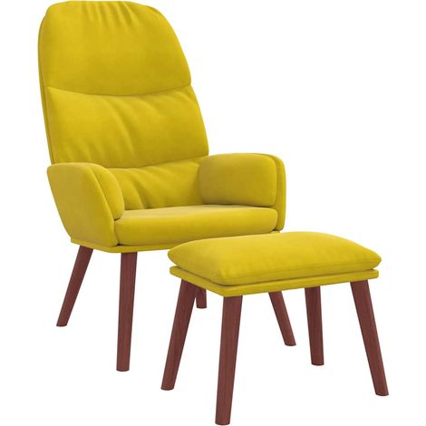 Maison Exclusive - Relaxsessel mit Hocker Gelb Samt (1/5)