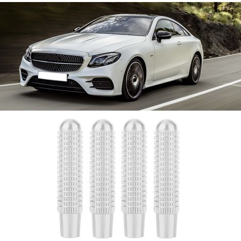 4 Stück Türschlosskappen aus Aluminiumlegierung für Mercedes ABE-Klasse, CLA, GLA und GLK, silberfarbene Chrom-Knopfleisten, Interieur-Zubehör (1/5)