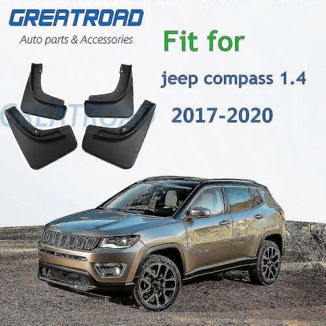 Accessoires de style pour Jeep Compass 14 2017-2020 : bavettes garde-boue avant et arrière noires (4 pièces) (1/5)